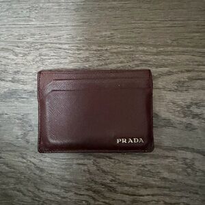Prada Burgendy Leather Card Holder